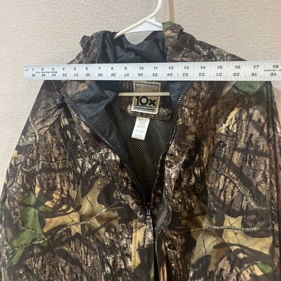 10X Brand Camo Jacket Mossy Oak Break Up Infinity Hooded Hunting Coat Men XL - Picture 10 of 16